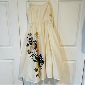 Moulinette Soeurs Cream dress with flowers size 8